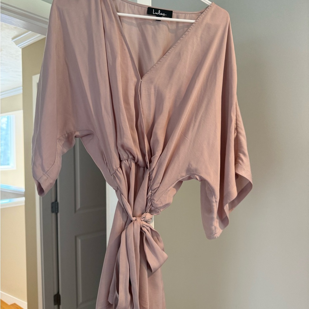 Lulu's Mauve Tie-Front Jumpsuit